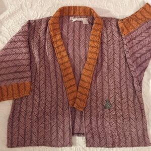 Purple and Orange Patterned Kimono